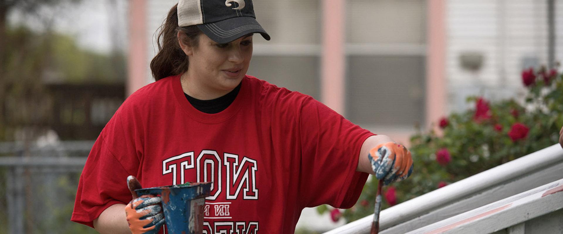 Student doing community service hours